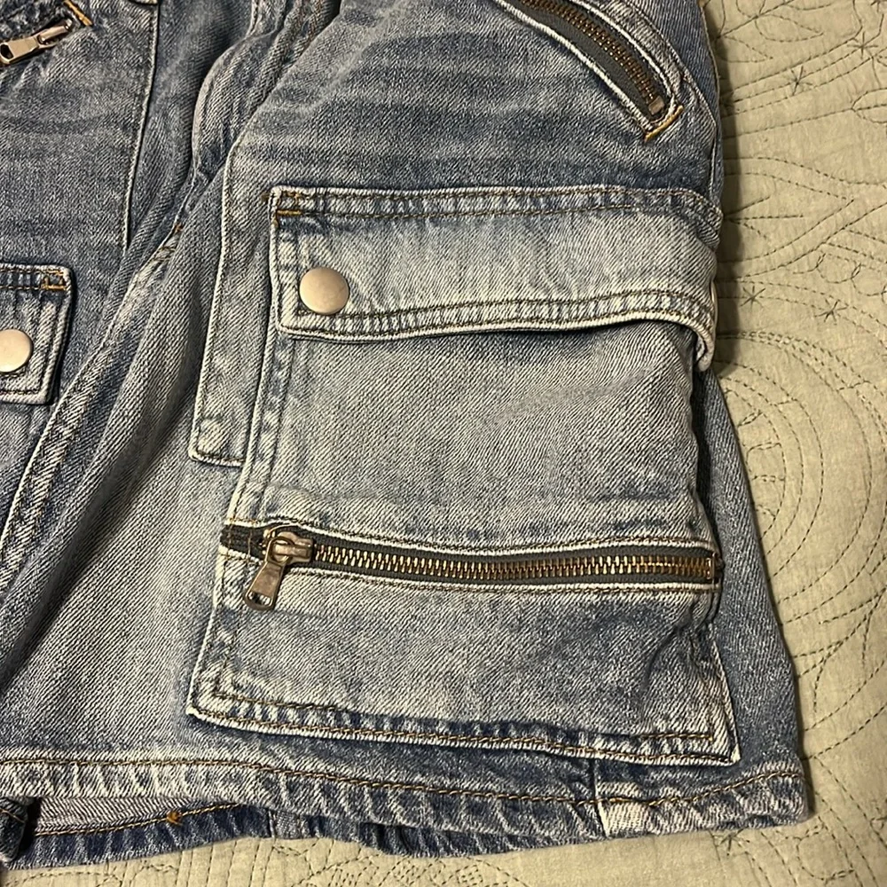 Free People We The Free 24 Denim Pocket / Zipper Skirt - Size 24 US - Picture 6 of 16